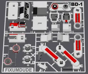 Star Wars Jedi: Fallen Order BD-1 Droid Card Kit for 4 color printing on Bambu X1/X1C or P1P with AMS