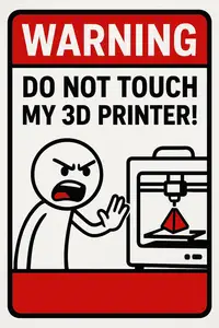 Do not touch my 3D printer warning sign - ready to print!