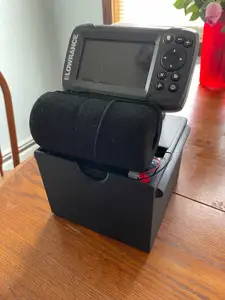 ice fishing fish locator and battery holder