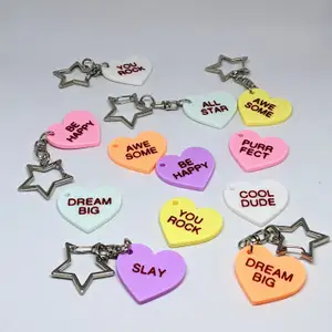Conversation Heart Keychains (School Valentines)