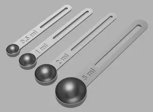 Measuring spoons 0.5 ml, 1 ml, 2 ml, 5 ml (Odměřovací lžičky)