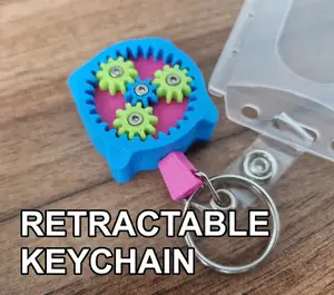 Retractable keychain with planetary gears