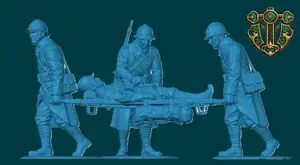 WW1 French Stretcher Crew and Medic
