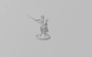 Wood elf ranger with pike and boomerang