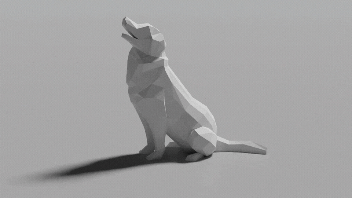 Low Poly Dog (Golden Retriever Labrador) (Decoration) (No Supports) FIXED