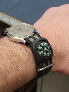 Button Compass/Thermometer Watch Nato Strap Holder