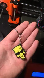 Bart Simpson's Punisher Skull Keychain
