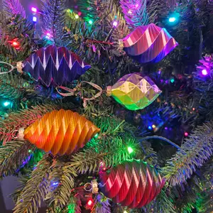 Low Poly Spiral Christmas Tree Ornaments