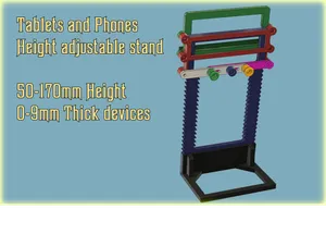 Height adjustable stand for tablets and phones