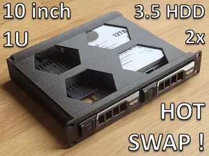 10 inch Rack 1U : 2 x 3.5 inch HDD - HOT SWAP !