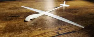 Stable glider V7a + Notch for rubber band launch (50m+ range)