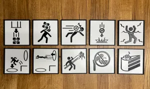 Portal - Level Warning Plaques