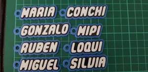 Keychain Name Aire, Alla, Alma, Andros, Anton, Avril, Conchi, Dante, Gini, Gonzalo, Heber, Iria, Jorge, Lucia, Loqui, Mario, Mipi, Miguel, Monica, Noemi, Paloma, Solvia, Susana, Tiago, Valeria, Xurxo