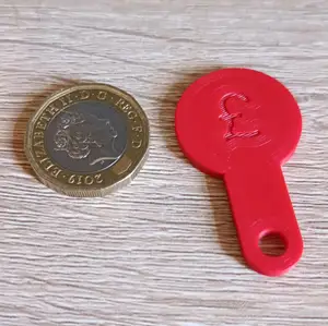 Keychain pound coin trolley token