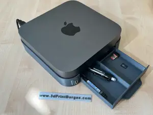MAC MINI Stand with slide-in drawer and front USB extension