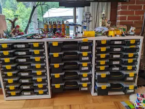 Drawer Slide Mounts for Harbor Freight Parts Storage Case (Lego Storage)