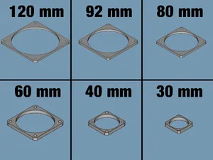 Axial Fan Spacers 120, 92, 80, 60, 40, 30 mm