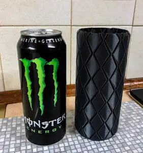 Monster Energy Drink Koozie - Vase/Spiral Print - V2