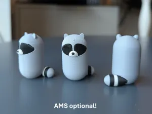 Cute Minimalistic Raccon Miniature - no AMS needed!