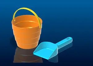 Sandbox Toys. Sand Bucket and Shovel. Kyblík a lopatka na pískoviště