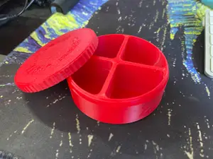 Round Pillbox with Lid 80mm with Numbers Compartments