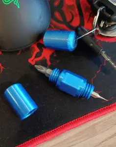 Keychain screwdriver holder 0.24"/0.15" - 2x0.24" Updated with strong grip