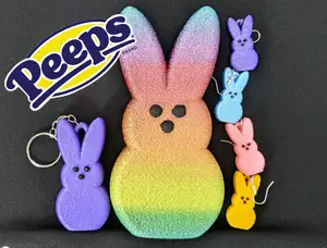 Easter Marshmallow Peeps Bunny Earrings, Keychain, & GIANT BUNNIES