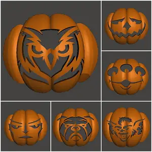 Jack O'Lantern Snap On Faces