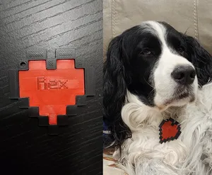 Customizable Minecraft Heart Dog Tag