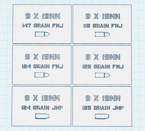 9mm (9x19mm) Ammo Can Label Stencils