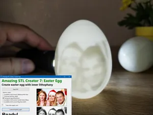 App to create Easter egg with internal lithophany