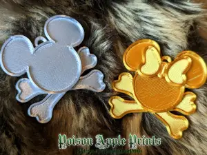 Disney Minnie Mickey Mouse and Crossbones Dog Tags / Keychains