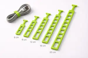 TPU Cable Tie Set (6–20 cm) – Reusable Snap Strap