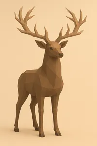 Low poly deer with antlers