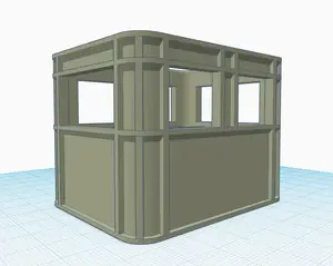 Battery crate with fixed overhang