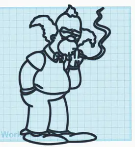 Krusty the Clown - smoking Wall art