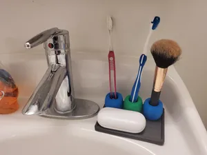 Muji-Inspired Bathroom Cup and Tray Set