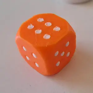 Dual color D6 dice for multicolor 3D printing 20x20x20 mm cube