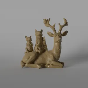 Wood Carved Animal Statue 3D Scan