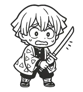Anime Chibi Wall Art – Zenitsu