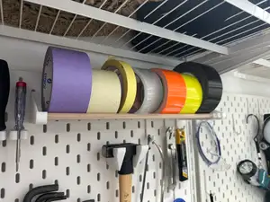 Minimalistic Skadis Tape Roll Holder - Adjustable 10mm Rod Cradle