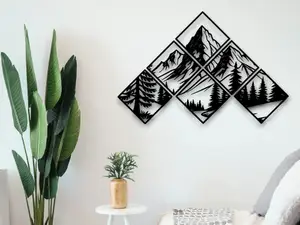Diamond Mountain Wall Art – Minimalist Nature Wall Decor