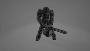 T60 power-armor w/ mini-gun from Fallout 4