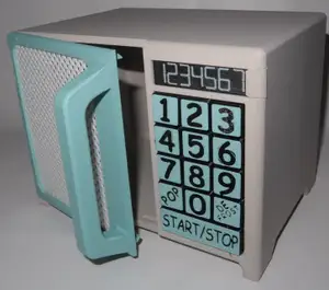 Microwave toy with mechanical keyboard switch buttons