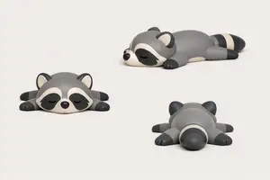 Cute Flexi Raccoon Keychain