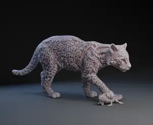 Ocelot Catching Iguana