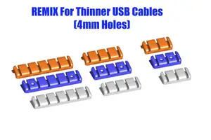 USB cable organizer (screw mount or use command strips) - Muliple Sizes (REMIX for Thinner Cables)