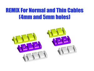 USB cable organizer (screw mount or use command strips) - Muliple Sizes (REMIX for both thin and regular cables))
