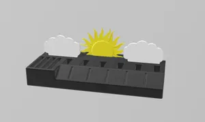 Usb, SD Card Holder With Sun And Clouds