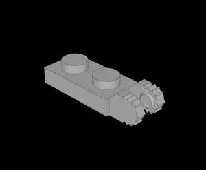 Lego Compatible (54657.dat) Hinge Plate 1 x 2 Locking with Dual Finger on End Vertical, 7 Teeth